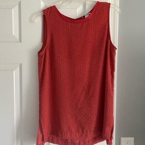 Loft salmon pink and navy top